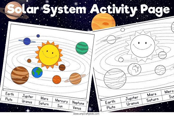 Solar System Activity Page for Kids - Learn the planets of the solar system with this Space Coloring Pages bundle; start with a fun planet labelling activity to coloring astronauts, space rockets and aliens!