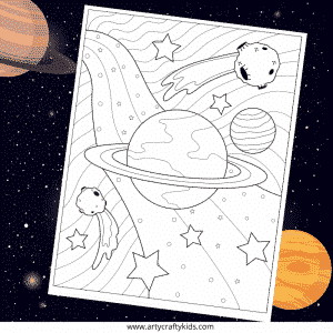 Galaxy Coloring Page for Kids