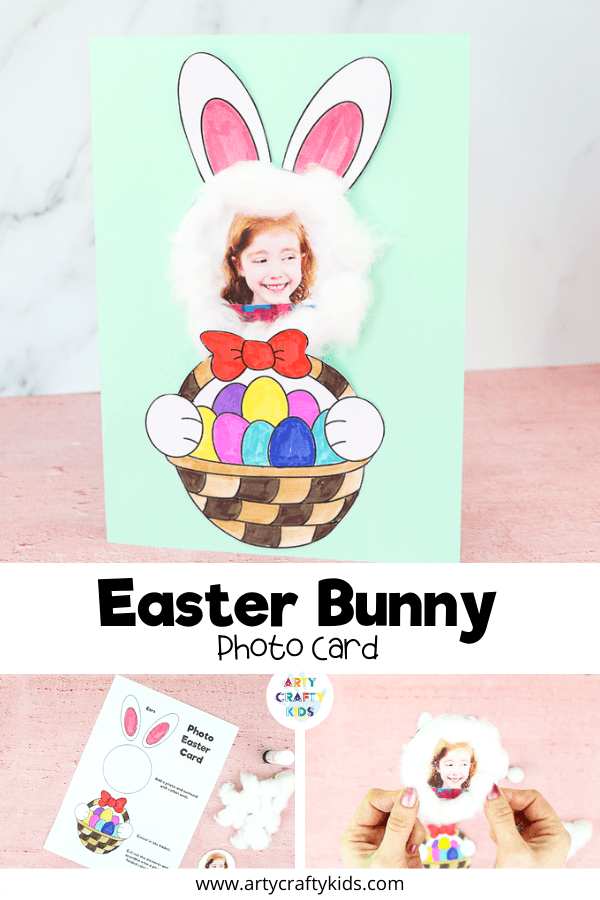 Make an adorable Easter Bunny Photo Card with the kids the Easter. A cute, fun and easy Easter craft kids will love.