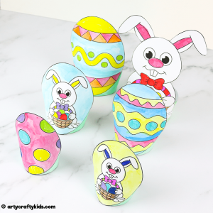 Easter egg Stacking toy for kids to colour and assemble.