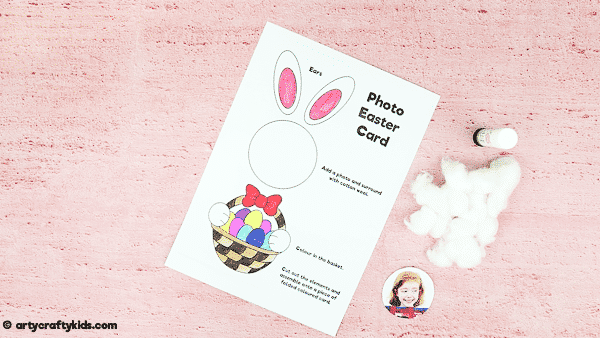 Make an adorable Easter Bunny Photo Card with the kids the Easter. A cute, fun and easy Easter craft kids will love.