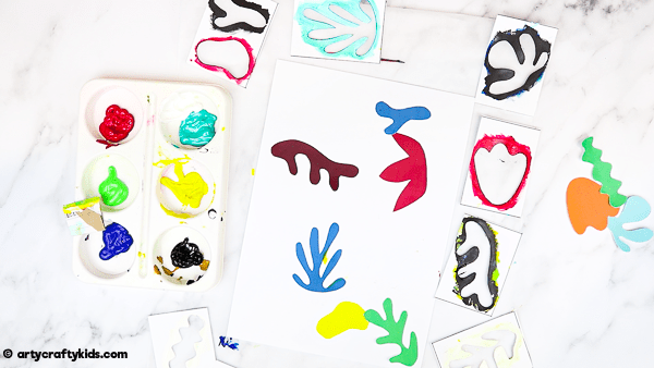 Easy Matisse Art Project for Kids: The project can be adapted or extended to suit children of all ages (and any adults needing an outlet for some self-expression!) and helps them to explore colour and shape in a really fun, free and spontaneous way.