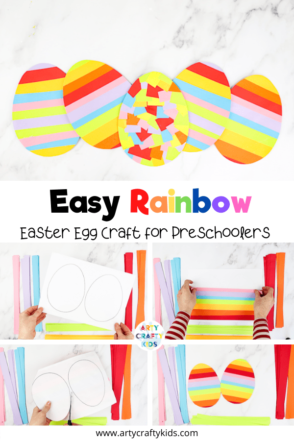 This easy rainbow Easter egg craft is perfect for keeping toddlers and preschoolers busy this Easter. Download the free Easter egg template to get started.