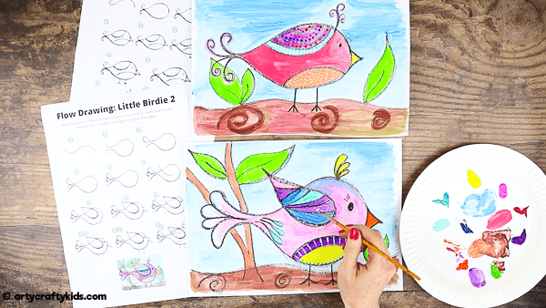 How to Draw for a bird for Kids - A simple drawing guide for kids that introduces mindfulness to the creative process.