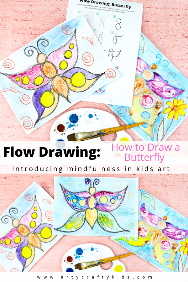 Flow Drawing for Kids: How to Draw a Little Bird - Arty Crafty Kids