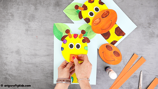 Add a second layer to the giraffe to make the mouth pop from the page.