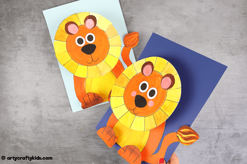 Looking for an easy animal craft to try with the kids? take a look at this super easy and fun 3D Paper Lion Craft.