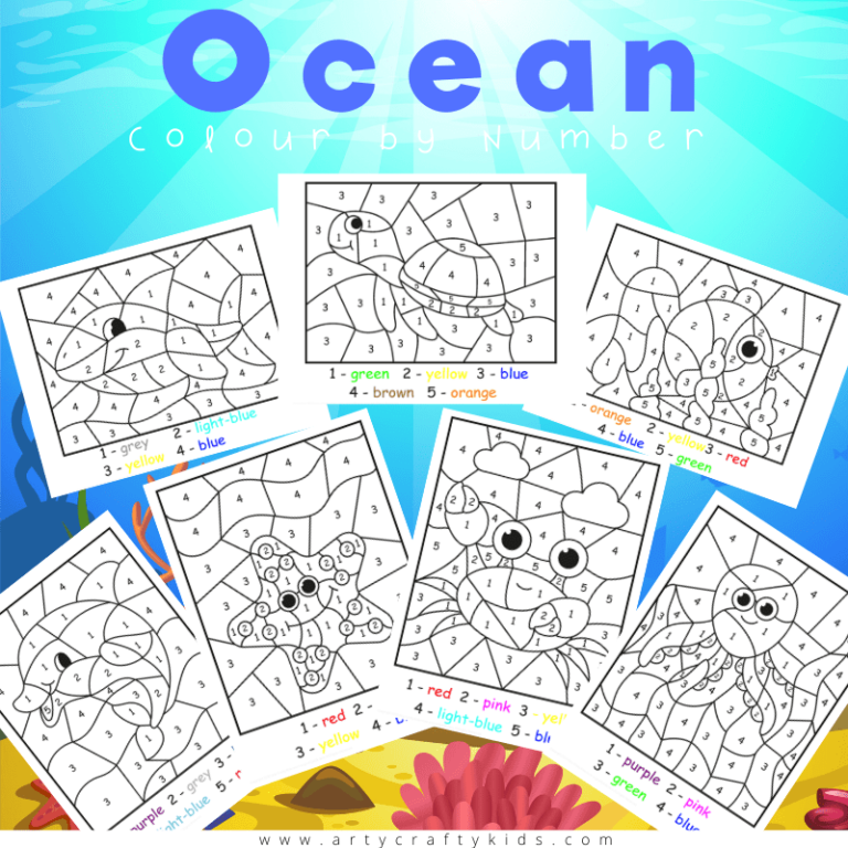 colour by numbers coloring pages