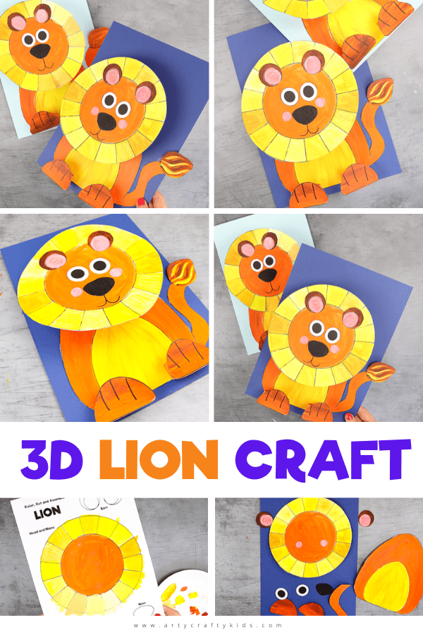 Looking for an easy animal craft to try with the kids? take a look at this super easy and fun 3D Paper Lion Craft.