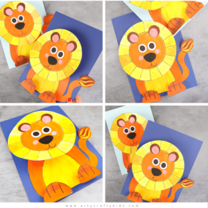 3D Paper Lion Craft for Kids