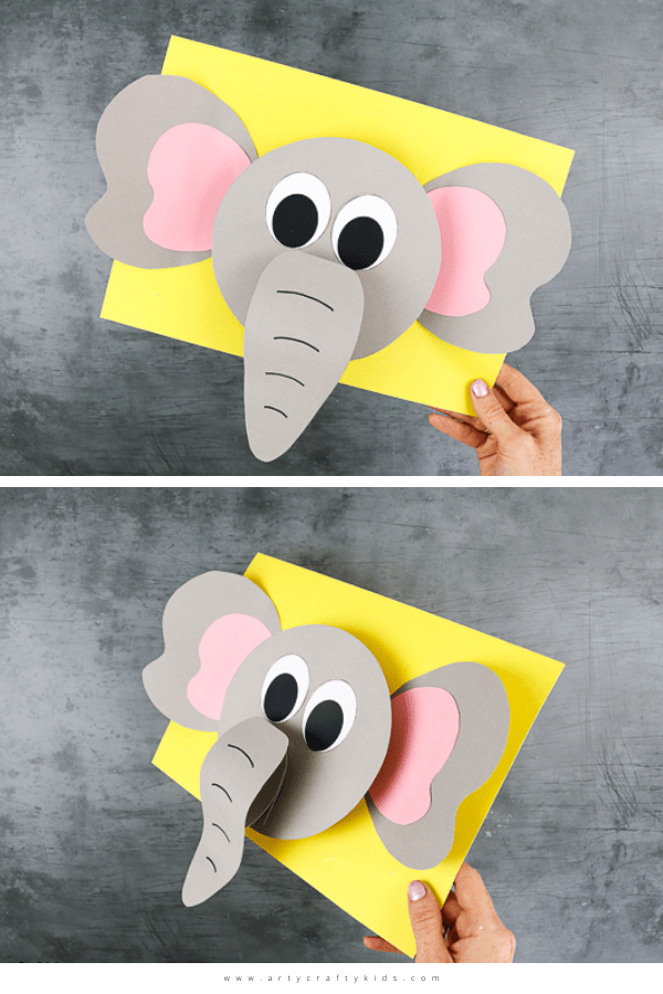 Play with shapes and lifts to create a 3D Paper Elephant with the kids this Summer. A super fun animal craft for kids who love elephants! 
