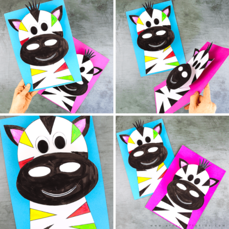 3D Paper Zebra Craft for Kids