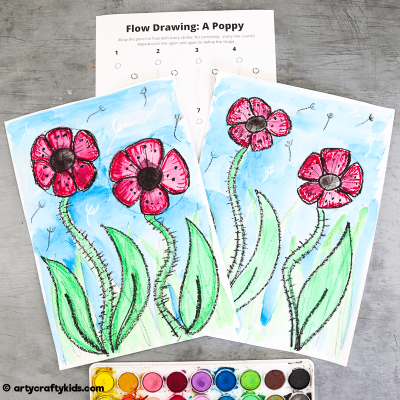For Kids How To Draw A Poppy
