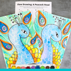 Flow Drawing: How to Draw a Peacocks Head
