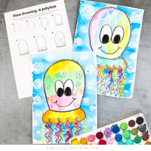 Flow Drawing for Kids: How to Draw a Jellyfish
