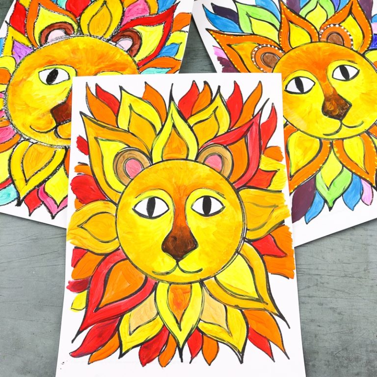 Flow Drawing For Kids Sunshine Lion Art Arty Crafty Kids