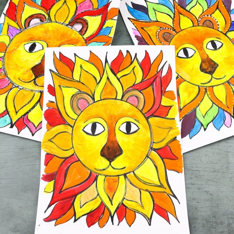 lion drawing images color