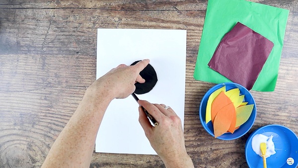 Draw a Circle in the Center of the White Cardstock.