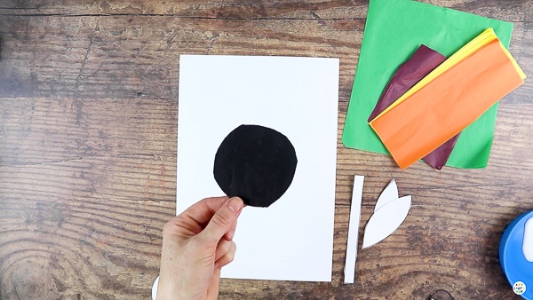 Trace, Cut and Paint the Center of the Sunflower.