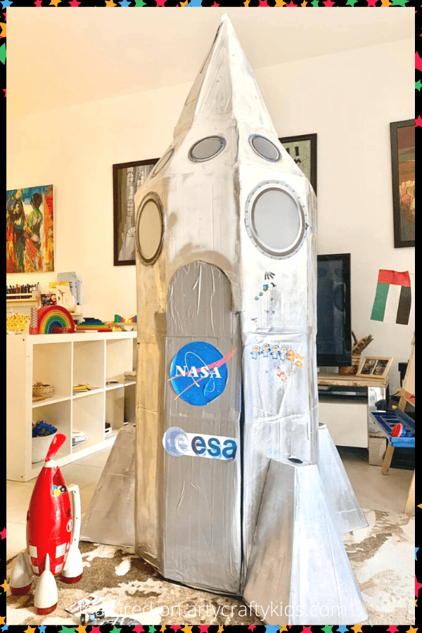 How to turn cardboard boxes into an awesome Cardboard Space Ship that will inspire play, curiosity and imaginations! A brilliant cardboard creation for kids.