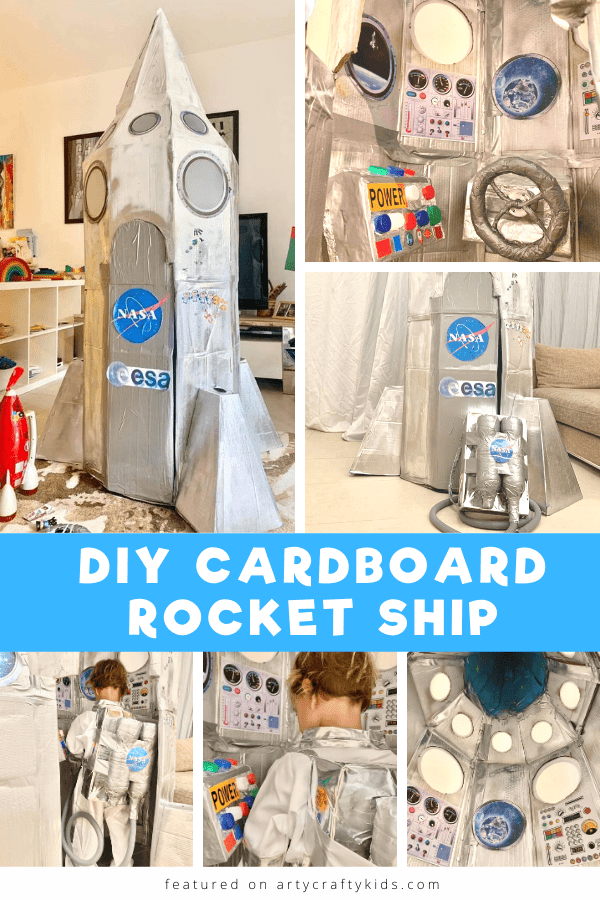 DIY Cardboard Space Ship for Kids: How to turn cardboard boxes into an awesome Cardboard Space Ship that will inspire play, curiosity and imaginations! A brilliant cardboard creation for kids.