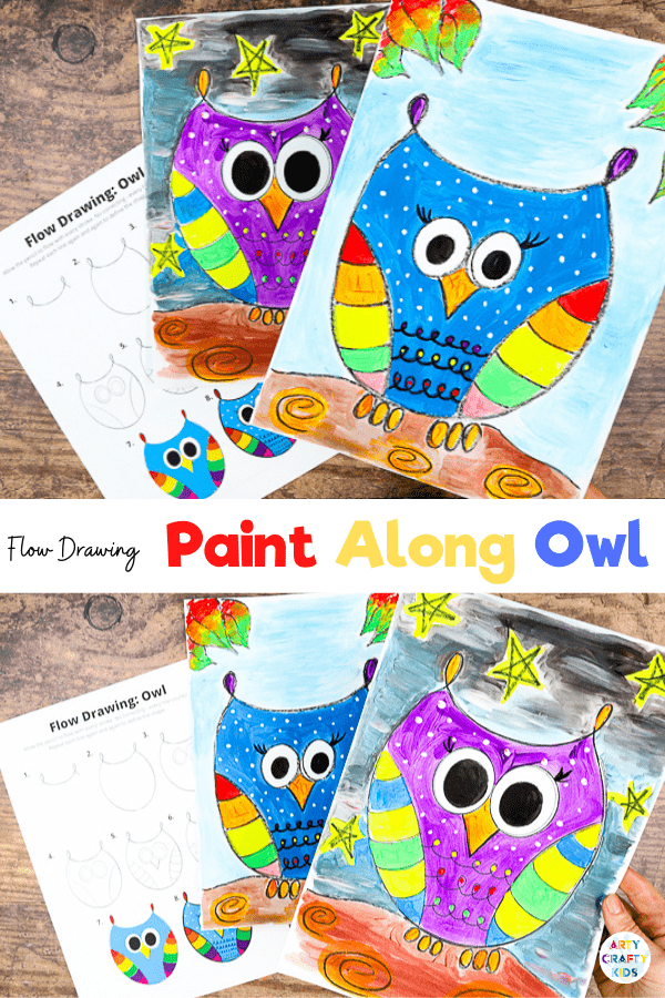 Our latest how to draw an owl guide is a real hoot and such a cutie! We're taking the humble owl and supercharging the owl design, with colour, pattern and imagination! This easy to draw an owl, step by step tutorial is designed for Kids and beginners who are keen to learn the basics of learning to draw cute owls with personality. With just a few simple lines, the owl shape can be drawn in just two strokes of the pencil/crayon, making this a really easy owl for kids to draw.