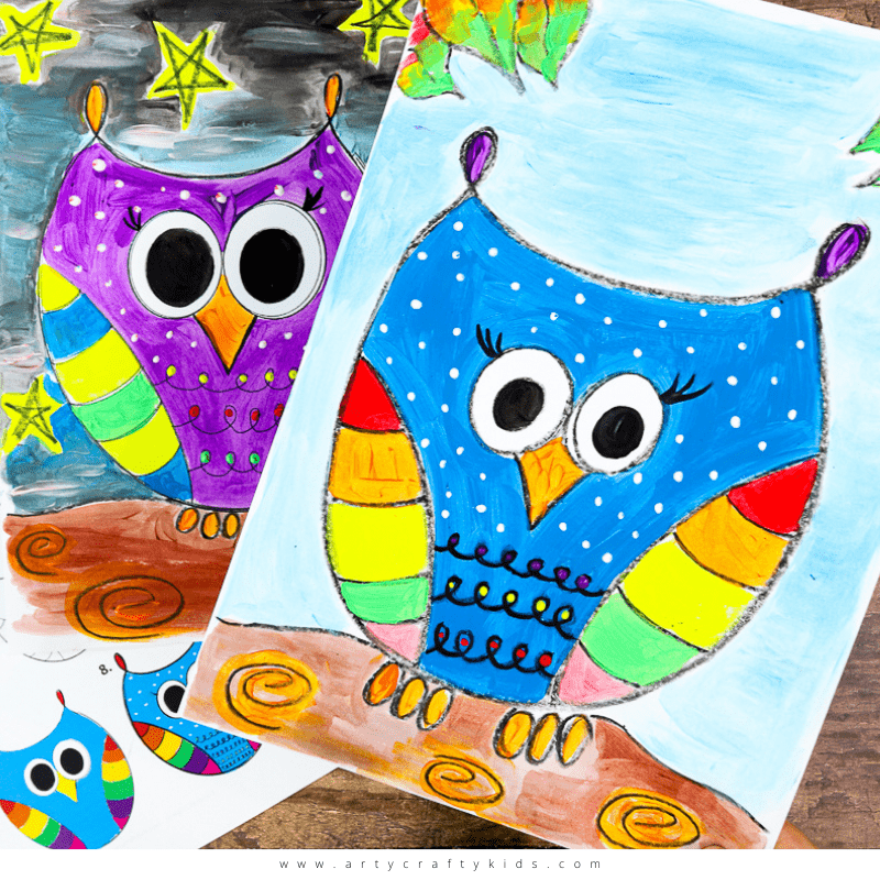 Flow Drawing: How to Draw an Owl - Arty Crafty Kids