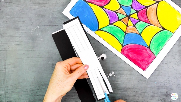 Use the template as a guide to create spider legs. 