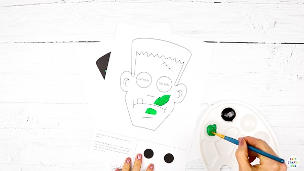 Decorate the Frankenstein Moving Eyes Template.