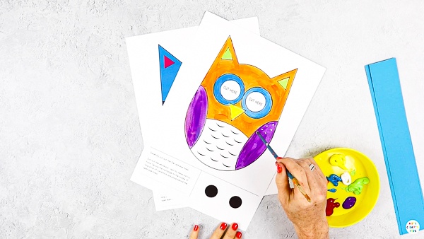 Decorate the Moving Eyes Owl Template.