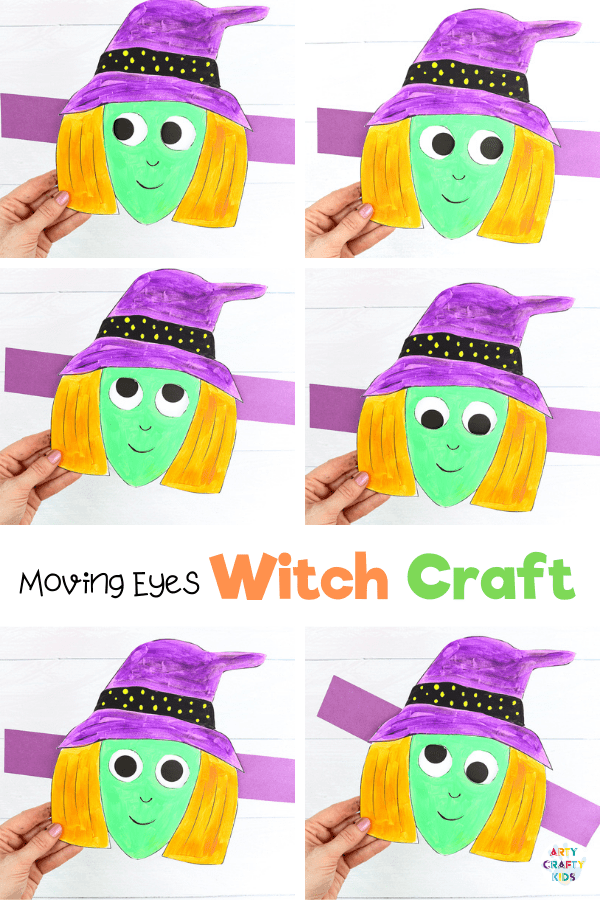 Moving Eyes Witch Craft: This simple paper craft is a really fun and interactive activity for pre-schoolers and school early years, but kids of all ages will love making silly faces just like the witch.