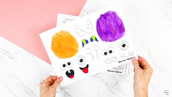 Printable Monster Spinner Craft: Download the printable monster template from our Arty Crafty Kids members area.