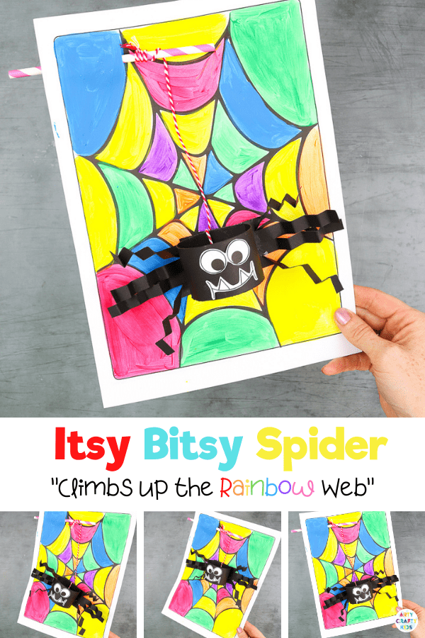 Kids will delight at how Itsy Bitsy Spider climbs up the spider web; making this a fun and interactive craft that encourages play.