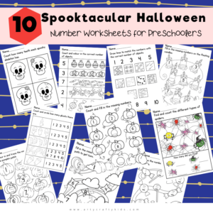 The 10 different worksheets help kids to count and generally to become more comfortable with numbers, so when it's time to move on to sums or bigger numbers, they don't feel scared or overwhelmed.