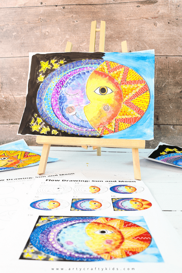 Flow Drawing For Kids Sun And Moon Art Arty Crafty Kids