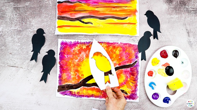 Bird Silhouette Art Project - Arty Crafty Kids