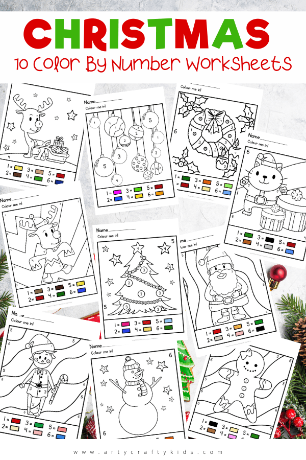 Printable Christmas Color by Number Bundle - Children will love this gorgeous collection of color by number worksheets, featuring all their favorite Christmas characters and more! 

erfect for a quiet-time activity at home, or a rainy lunchbreak at school, kids of all ages will love getting into the holiday spirit with these worksheets. 