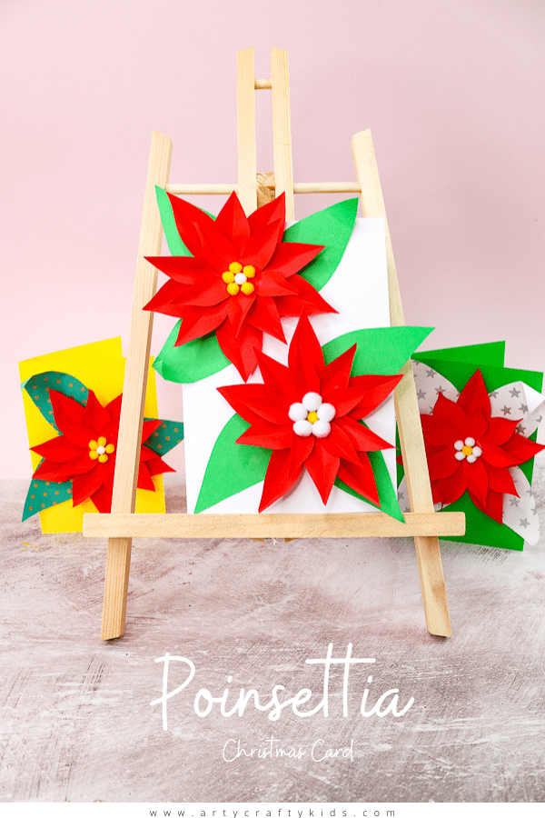 Easy Poinsettia Christmas Card: Simple, but really fun and engaging, kids will love building up the flowers and seeing them pop from the page. 

Our poinsettia template makes the craft super easy - perfect for recreating at home or within the classroom.