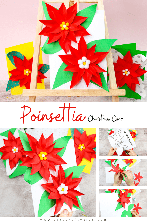 Easy Poinsettia Christmas Card: Simple, but really fun and engaging, kids will love building up the flowers and seeing them pop from the page. 

Our poinsettia template makes the craft super easy - perfect for recreating at home or within the classroom.