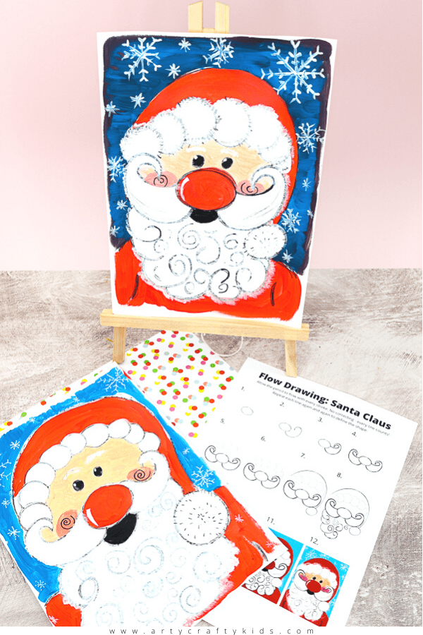 How to draw Santa Claus with gifts, Christmas drawing and painting