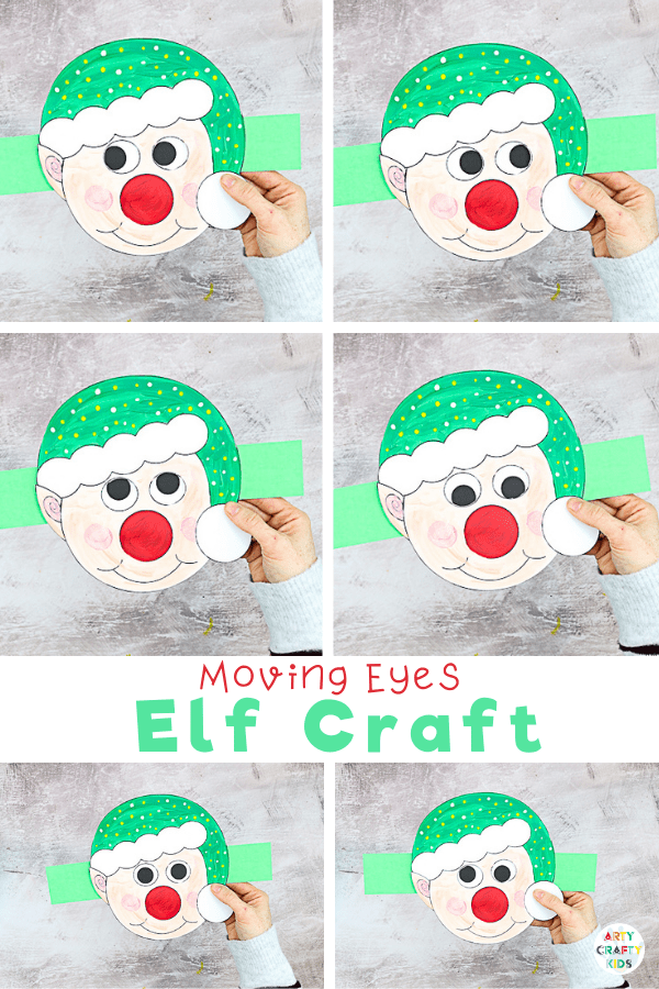 Moving Eyes Elf Craft: A engaging paper craft that's fun to make and super fun to play with! Perfect for pre-schoolers and school early years, the craft is nice and easy, meaning children can enjoy it with minimal supervision, and all they need to make it is some card and crayons. 