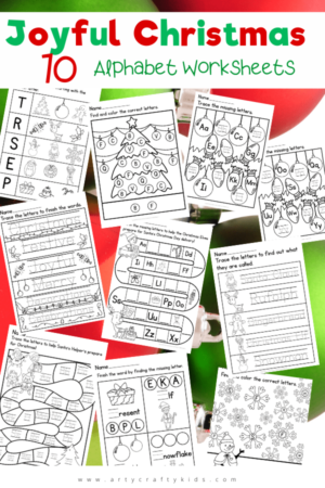 10-Joyful-Christmas-Alphabet-Worksheets- Arty Crafty Kids