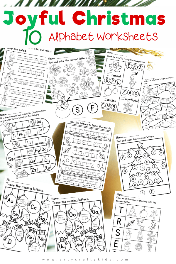 10 Joyful Christmas Alphabet Worksheets: Perfect for the classroom or the home, these worksheets are guaranteed to make children want to practice their alphabet.