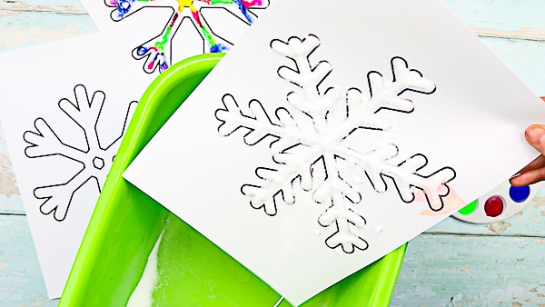 Rainbow Cotton Ball Snowflake Craft - New Horizon Academy