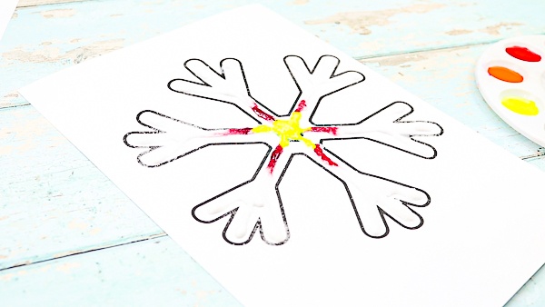 Rainbow Cotton Ball Snowflake Craft - New Horizon Academy