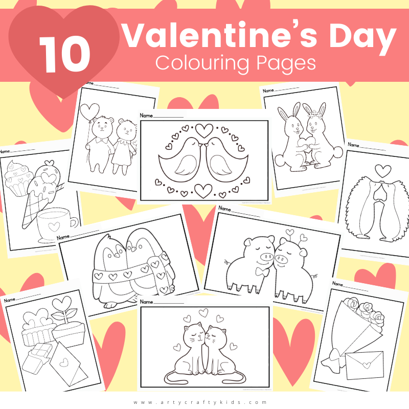 10 Valentine’s Day Colouring Pages - Arty Crafty Kids