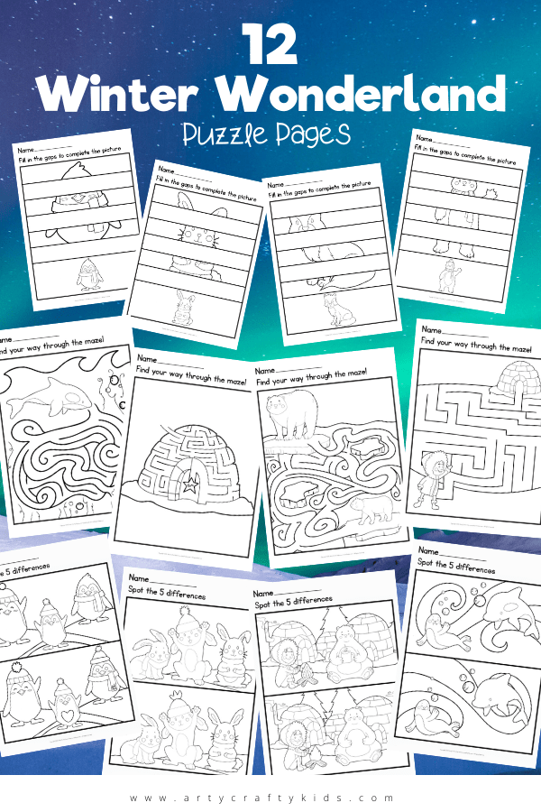 Our 12 Winter Wonderland Puzzle Pages are a fab way to keep children thinking during the chilly weather! Color them in once complete too!