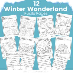 12 Winter Wonderland Puzzle Pages