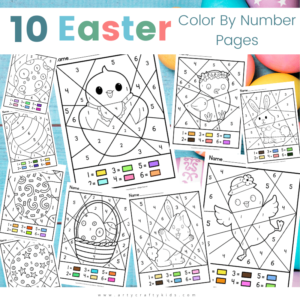 10 Easter Color By Number Pages