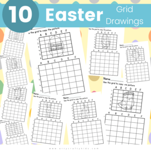 10 Easter Grid Drawings